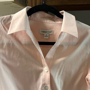 Coldwater Creek Soft Pink Bottom Up Blouse Long Sleeve PS size
